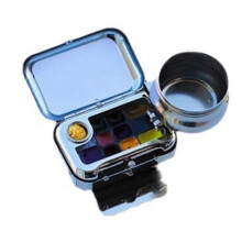(A03 Figure 2) Mini Portable Paint Box Watercolor Paint Dispenser Set Travel Watercolour Paint Set 10/16 Grids Watercolor Palette Empty Box