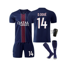 (#14 D.DOUE, S) (#14 D.DOUE, 28#) 25-26 Paris main old model number Football Jersey for Kids and Adults