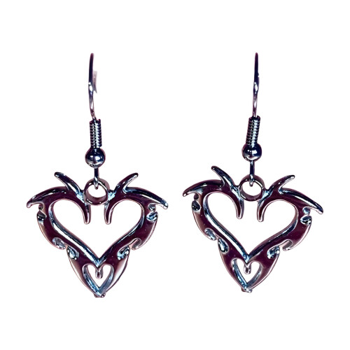 Boucles d'oreilles Punk en forme de petit cœur, Design-2