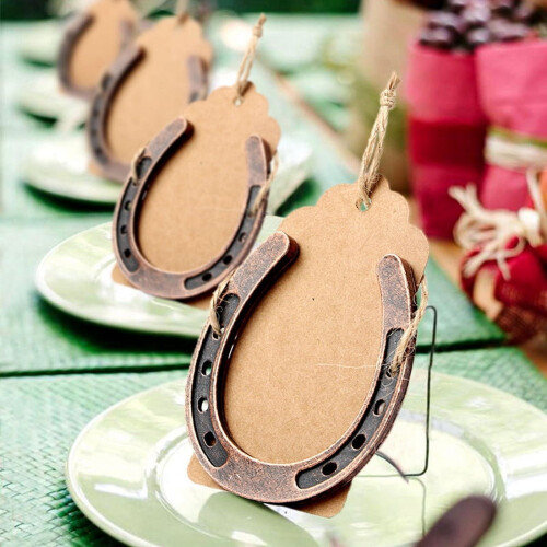 Horseshoe Wedding Favors Kraft Tags 10 pcs