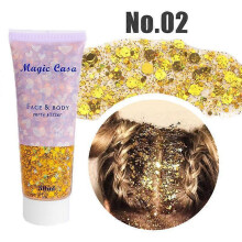 (A02) Diamond Sequins Eyeshadow Gel Holographic Glitter Shimmer Shining Golden Makeup Long Lasting Party Makeup