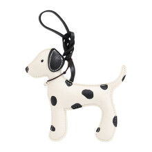 Stylish Black And White Puppy PU Lanyard Key Chain Present