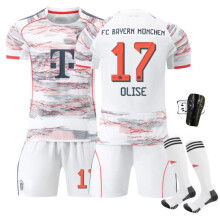 (#17 OLISE, XL) (#17 OLISE, L) 25-26 Bayern away Football Jersey for Kids and Adults