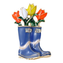Elegante Tulpen Schoen Broche Emaille Revers Pin-Blauw