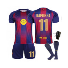 (#10 MESSI, 16#) (#11 RAPHINHA, L) 25-26 Barcelona Home Champions League Numbers Football Jersey for Kids and Adults