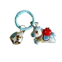 Whimsical Small Horse Key Accessory With Dangling Bell Bag-4