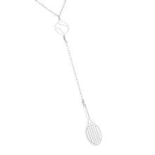 Tennisschläger-Halskette aus Legierung, elegant und-Silber 1