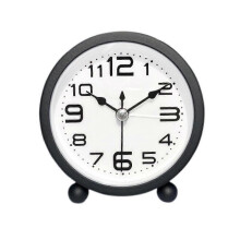 (Black) Alarm Clocks Bedside Silent Non Ticking Table Clock With Large Display