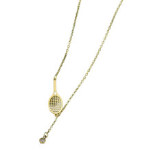 Sportieve ketting met tennisracketontwerpen voor-Goud 2