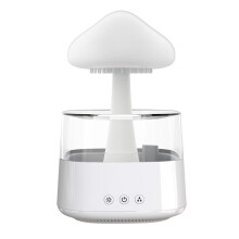(450ML, White) 2 in 1 Clouds Rain Humidifier Multifunctional Low Noise USB Diffuser for Living Room
