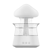 (300ML, White) 2 in 1 Clouds Rain Humidifier Multifunctional Low Noise USB Diffuser for Living Room