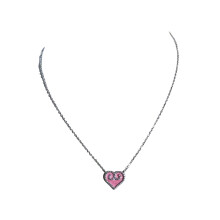 Sentimental Alloy Heart Necklace Earrings With Kazakh-necklace
