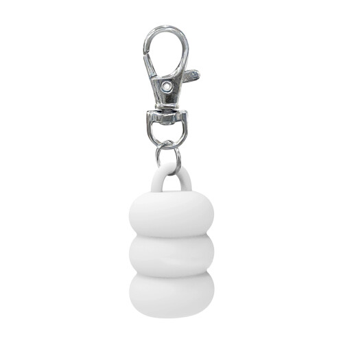 Round Shaped Lip Gloss Cap Keychain Colorful Plastic-White