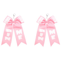 2 Matching Cheer Key Rings Extra Large Bowknot Design-Pink