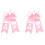 2 Matching Cheer Key Rings Extra Large Bowknot Design-Pink 1