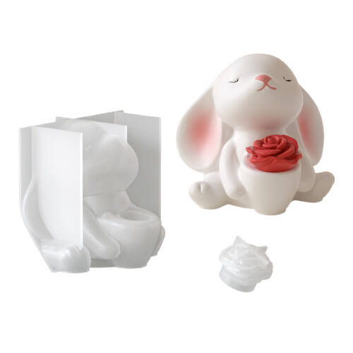 Blumen-Hasen-Vase, Silikonform, handgefertigte-Muster 2