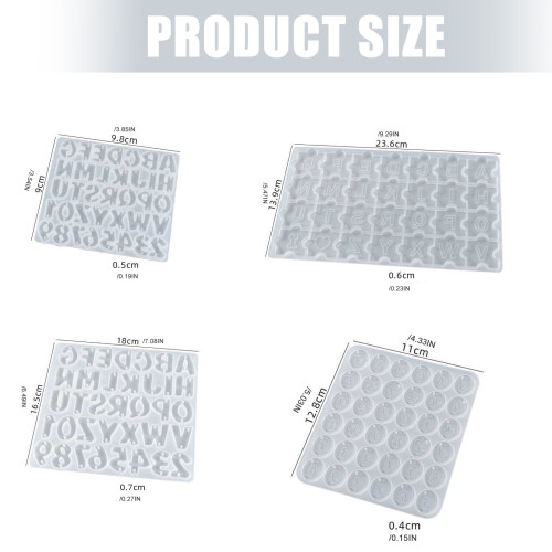 Reusable Silicone Craft Mold Alphabets Number-oval letters 2