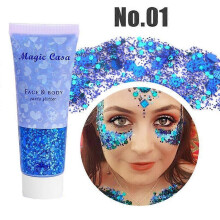 (A01) Diamond Sequins Eyeshadow Gel Holographic Glitter Shimmer Shining Golden Makeup Long Lasting Party Makeup