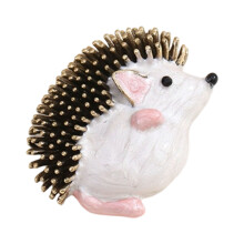Cute Enamel Hedgehog Brooch For Women Fashion Animal-White