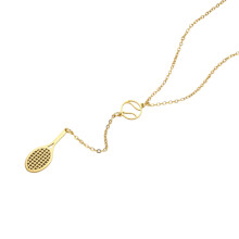 Schattige kleine tennissieradenketting, comfortabel en-Goud 1