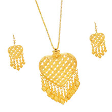 Stylish Fringe Drop Earrings Paired With Matching Necklace-C