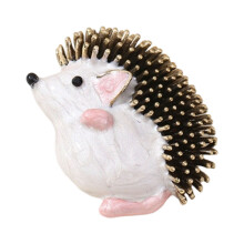 Unieke broche met dierenthema voor modeliefhebbers Egelpin-Wit
