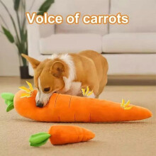(S*L) The Mellow Dog Calming Carrot, The Mellow Dog Calming Dog Toy with Soft Squeaker