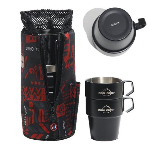 Σετ 1 COOL CAMP CF-519 Κάμπινγκ εξωτερικού χώρου από ανοξείδωτο ατσάλι 304, διπλές κο 1