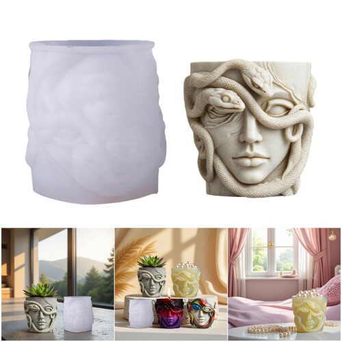 Silicone Gorgon Planter Mould For Resin Casting And Creative DIY 1