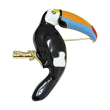 Vibrant Alloy Tropical Bird Brooch Unique Statement-brooch