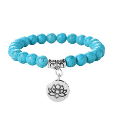 Modern Bracelet 8mm Beaded Stretchy Wristband with Intricate-7