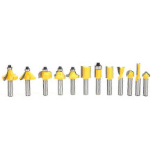 12 Pcs Router Bit Yellow Carbide Cemented Woodworking Milling Cutter Kit for Carving TrimmingWith Wooden Box