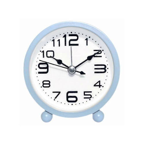 (Light blue) Alarm Clocks Bedside Silent Non Ticking Table Clock With Large Display