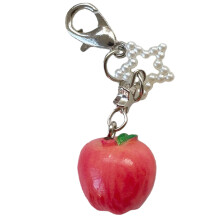 Playful Resin And Alloy Star Fruit Keyring Unique Key Chain-Red