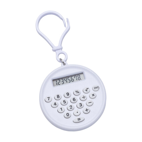 ABS Silicon Keyring Calculator With Noiseless Keys Ideal-White