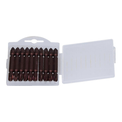 10Pcs Double Ended Screwdriver Bits Cross Magnetic Bit Set with 1/4in Hex Shank PH2 Head