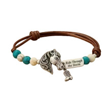Adjustable Bohemian Style Turquoise Horse Bracelet Accessory For