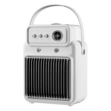 (UK plug) Spray & Space Heater with Thermostat - 1200W Small Electric Heater for Home Bedroom Office, 2-in-1 Warm Air Fan & Humidifier