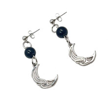Trendy Punk Styles Studs Earrings Adorned With Pearls And-Black