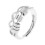 Elegant Women's Spinner Ring Rotatable Beads-01 White K 5902 1