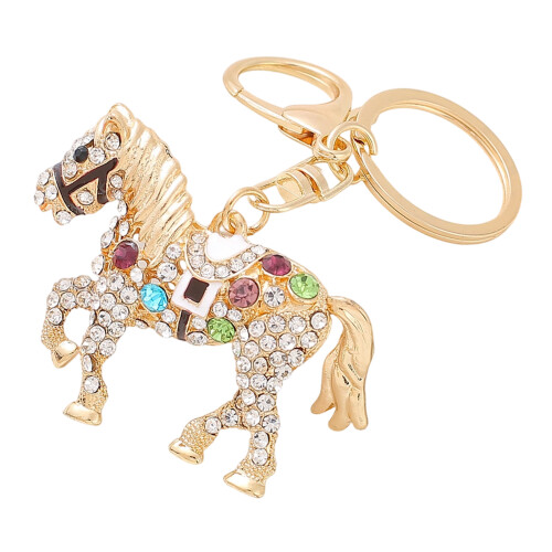 Porte-clés cheval du zodiaque chinois, breloque en alliage-Multi