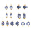 Artistics Blue Ceramic Mismatched Earring Charm-Floral oval 2