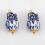 Artistics Blue Ceramic Mismatched Earring Charm-Floral oval 5