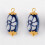 Artistics Blue Ceramic Mismatched Earring Charm-Floral oval 6