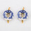 Artistics Blue Ceramic Mismatched Earring Charm-Floral oval 7