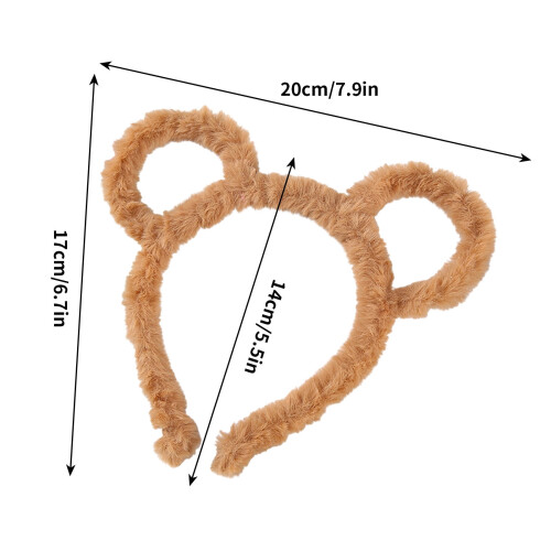 Fascia per capelli da donna viola in peluche con orecchie da orso 2