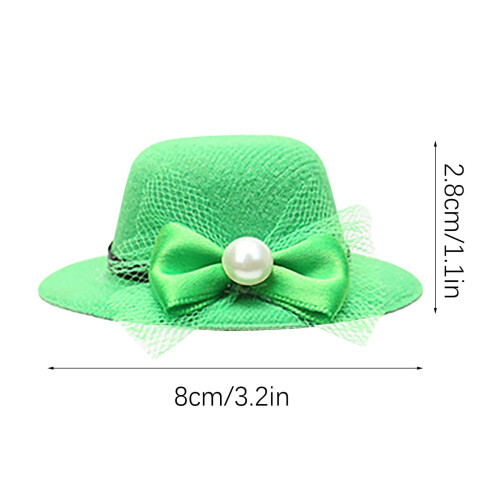 St. Patrick's Day Desktop Ornament Set Green Irish Hat Wine 2