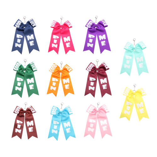 2 Matching Cheer Key Rings Extra Large Bowknot Design-brown 1