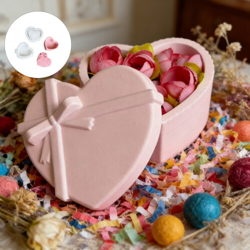 Heart Shape Storage Box Mold Crafting Molds Unique Candle 1