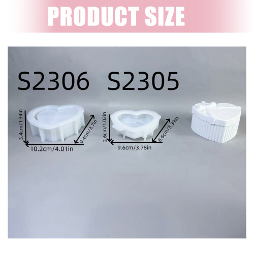 Heart Shape Storage Box Mold Crafting Molds Unique Candle 2